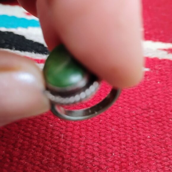 Vintage Navajo Old Pawn Green Turquoise Sterling Silver Ring Size 4.75 - Picture 5 of 9